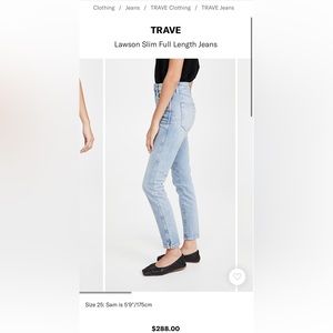 Trave Lawson slim fit denim.